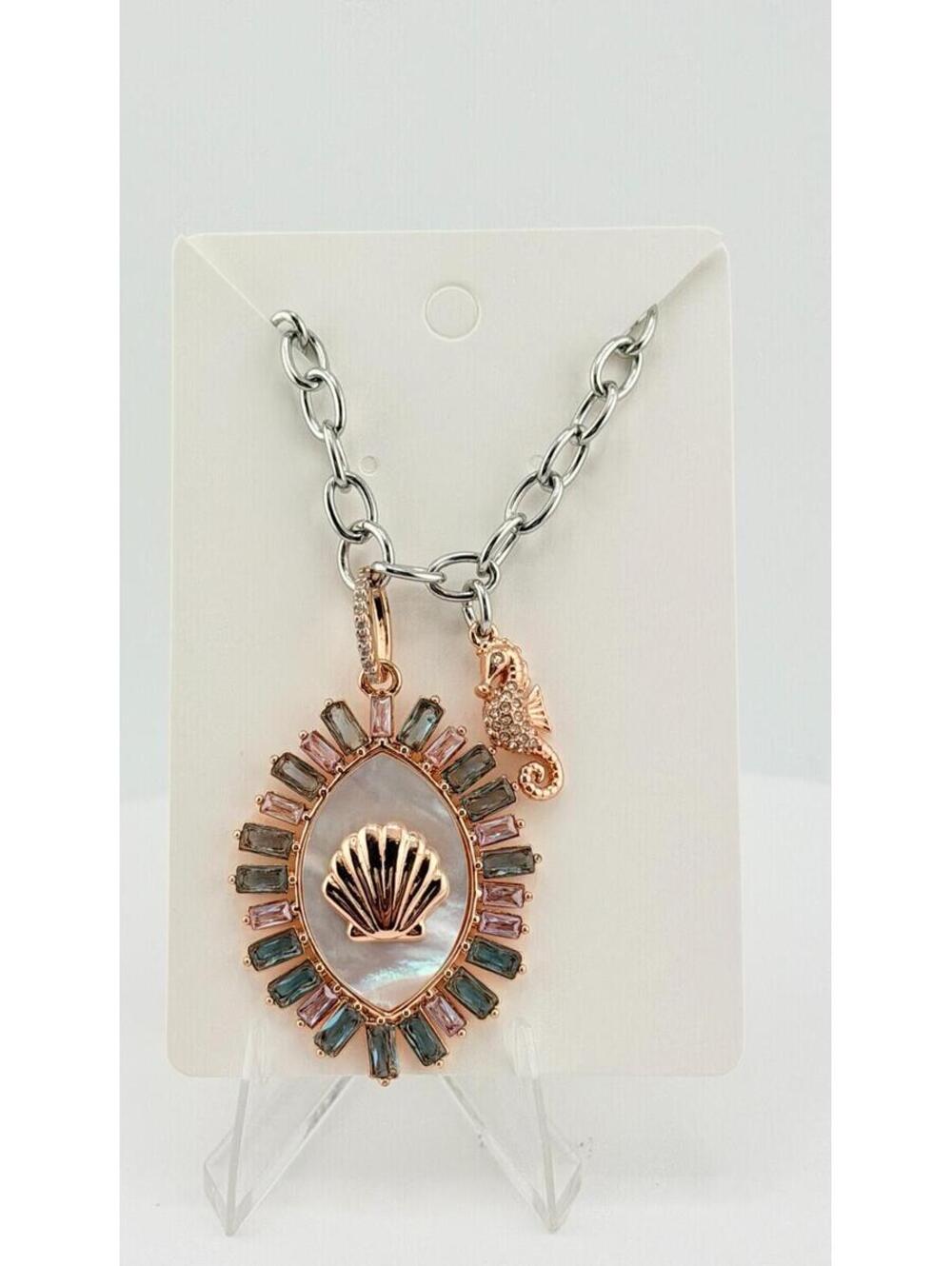 Bomb Party Atlantis Necklace "Princess Of The Sea" RBP5986 Seahorse on MOP